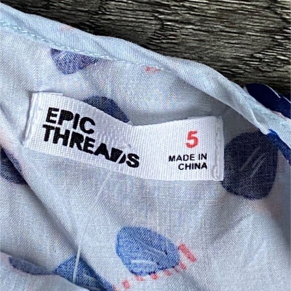 Epic Threads Girls Lightweight Hankerchief Bottom Tank Top-Blue-Size 5-NWT - Picture 3 of 4